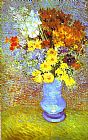Vase Canvas Paintings - Vase with Daisies and Anemones